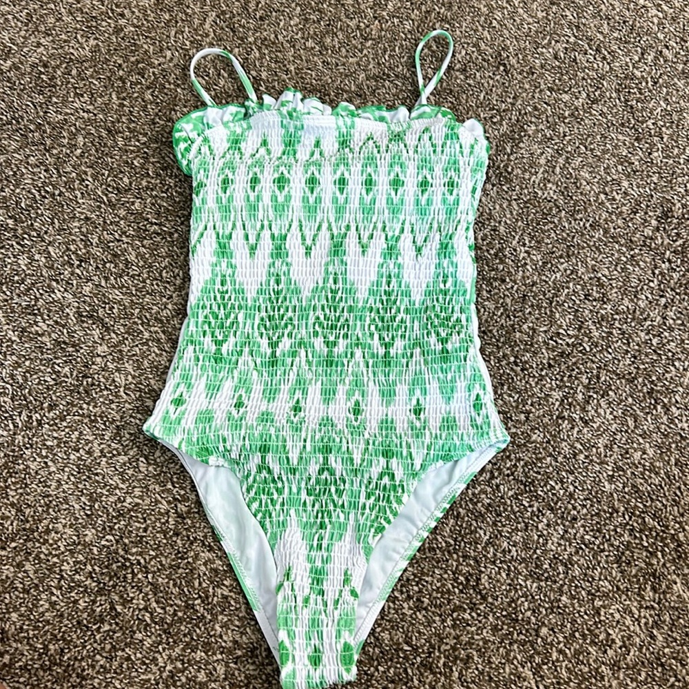 Green one piece swimsuit